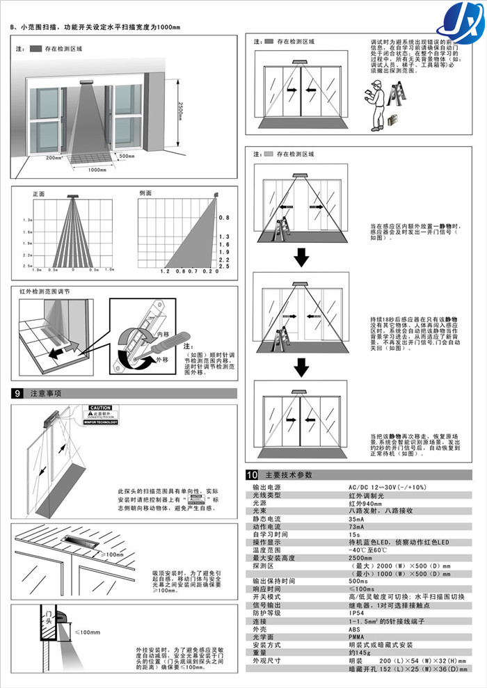嘉鑫平移門安全光幕CNB-229E