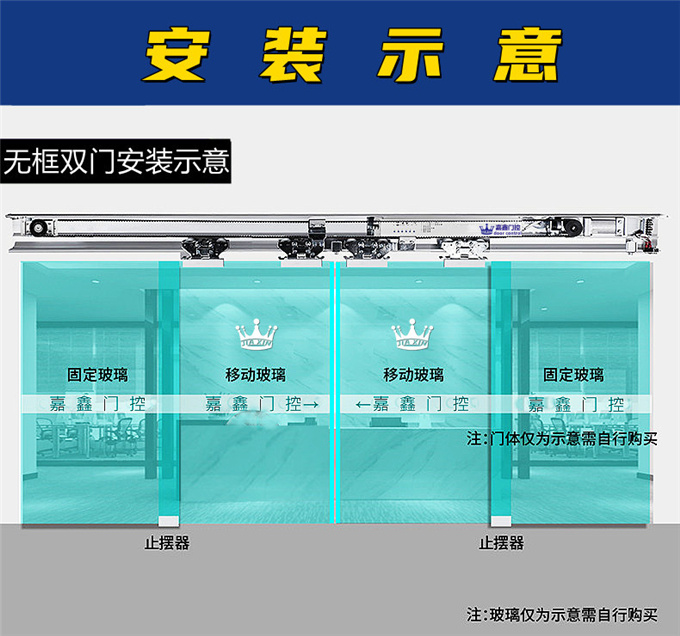 嘉鑫JX-150自動(dòng)感應(yīng)門平移電動(dòng)玻璃門JIAXIN
